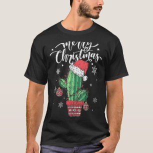 Camiseta Feliz Natal Cactus Com Papai Noel Muito Engraçado