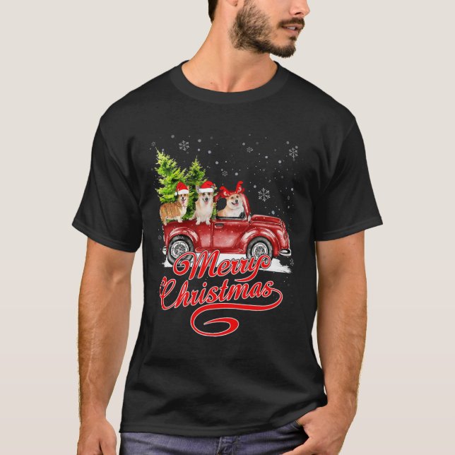 Camiseta Feliz Natal Cães Dogs Papais noeis Reindeer R (Frente)