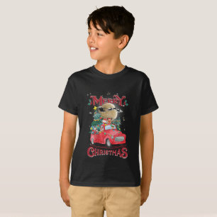 Camiseta Feliz Natal Caminhão Vermelho Antigo do Papai Noel