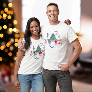 Camiseta Feliz Natal Cão Cachorro Gelado Nome masculino