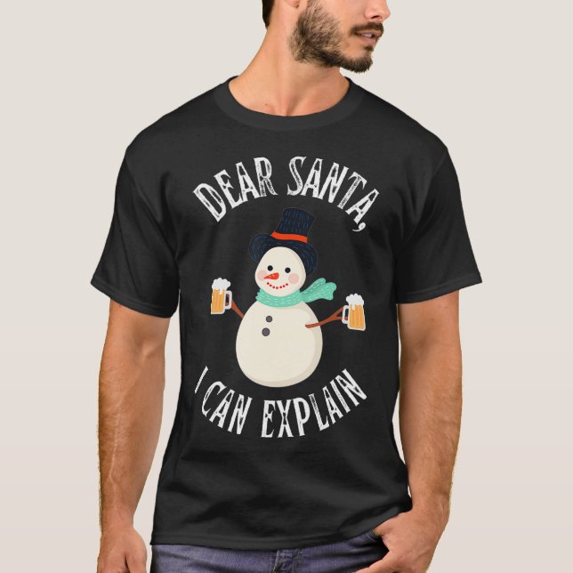 Camiseta Feliz Natal Caros Papais noeis Eu Posso Iludir Sno (Frente)