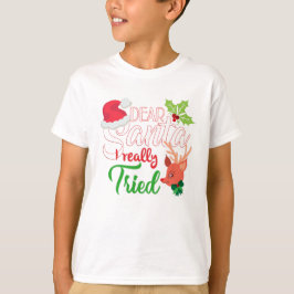 Camiseta Feliz Natal Caros Papais noeis Que Tentei