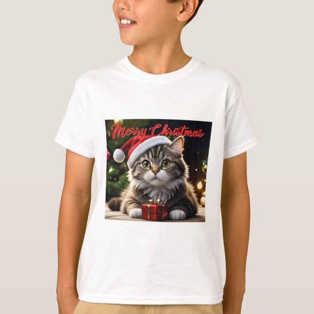 Camiseta Feliz Natal Cat (Frente)