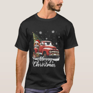 Camiseta Feliz Natal Cavalier King Charles Dog Andando R