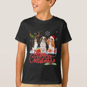 Camiseta Feliz Natal Cavalier King Papais noeis Reindeer Li
