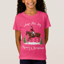 Camiseta Feliz Natal, cavalo de salto inglês equestre