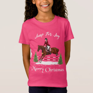 Camiseta Feliz Natal, cavalo de salto inglês equestre