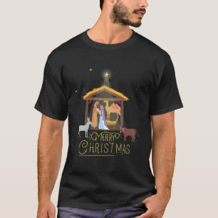 Camiseta Feliz Natal - Cena da Natividade na Estrela do Nor