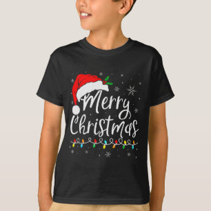 Camiseta Feliz Natal Chapéu Vermelho do Papai Noel Rena Nat