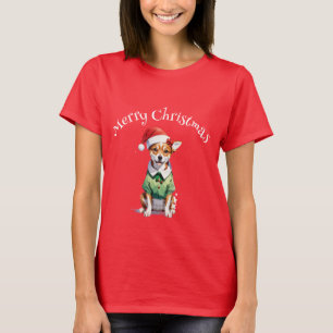 Camiseta Feliz Natal Chihuahua Elf