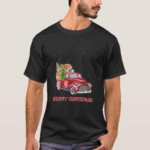 Camiseta Feliz Natal Clássico da Família de Caminhões Verme