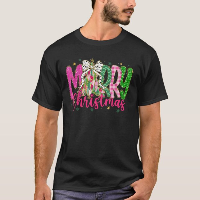 Camiseta Feliz Natal Colorida Arco de Natal Tr (Frente)