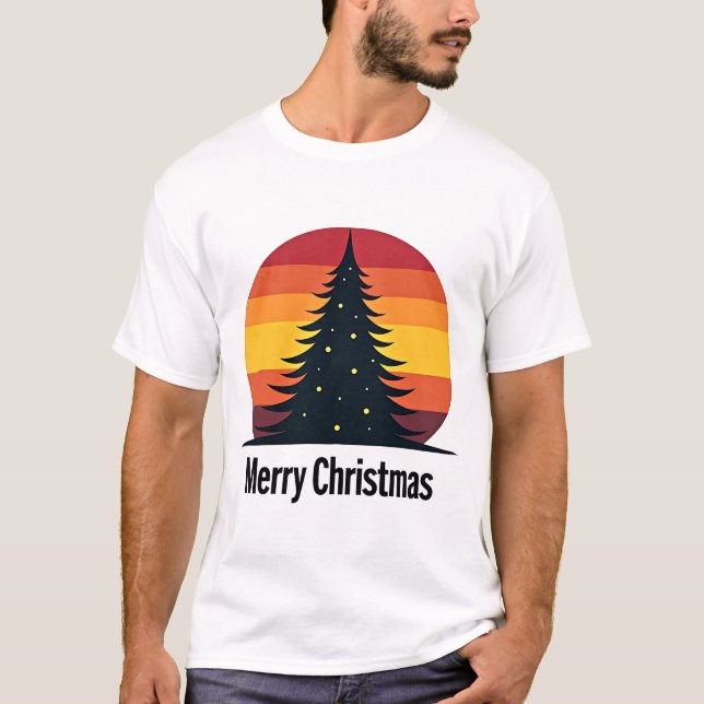 Camiseta Feliz Natal com árvore de Natal (Frente)