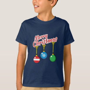 Camiseta Feliz Natal com as bolas de caça