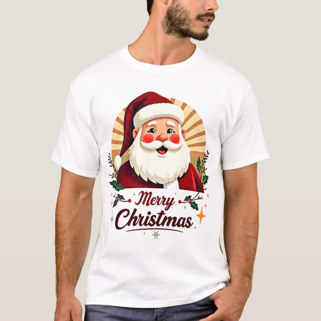 Camiseta Feliz Natal com Papai Noel (Frente)