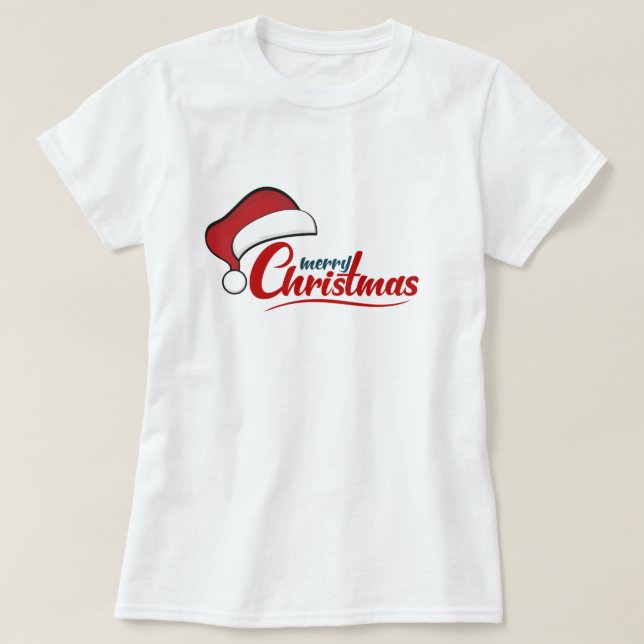 Camiseta Feliz Natal com Papai Noel (Frente do Design)