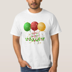Camiseta Feliz Natal, confete dourado,