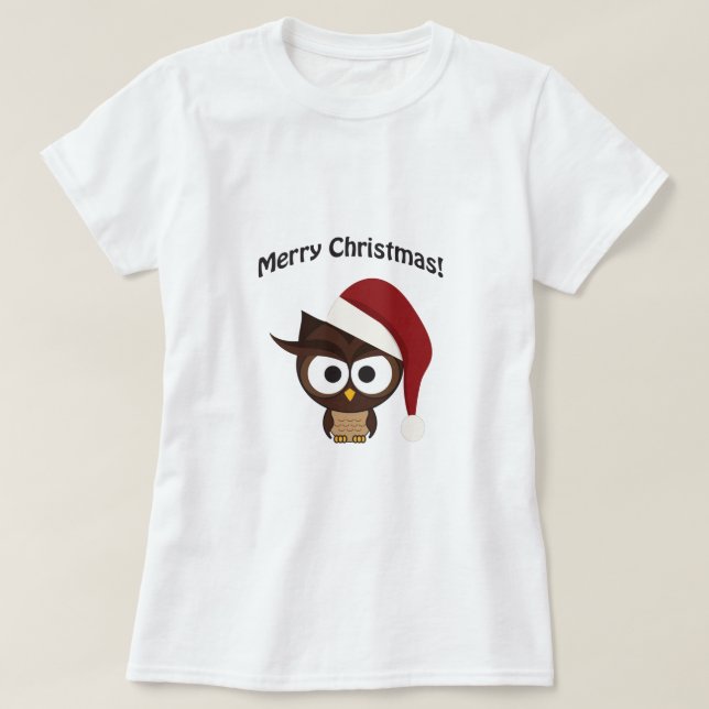 Camiseta Feliz Natal Coruja Irritada (Frente do Design)