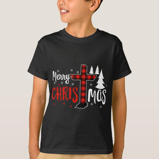 Camiseta Feliz Natal Cristãos Buffalo Xadrez (Frente)