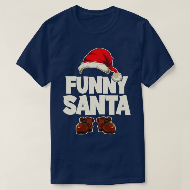 Camiseta Feliz Natal da Família Correspondendo Papais noeis (Frente do Design)