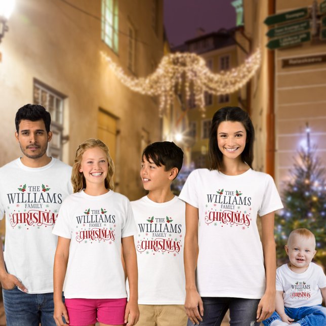 Camiseta Feliz Natal da Família Correspondente (Criador carregado)