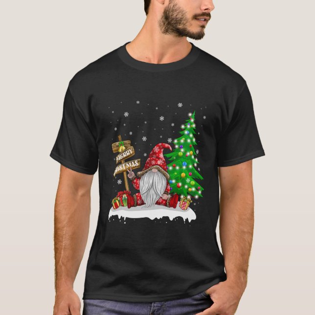 Camiseta Feliz Natal da família Gnomo (Frente)