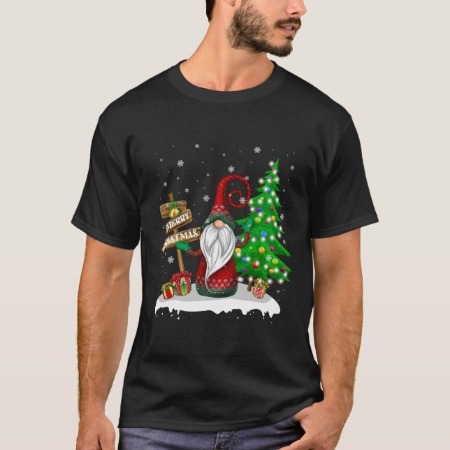 Camiseta Feliz Natal da família Gnomo (Frente)