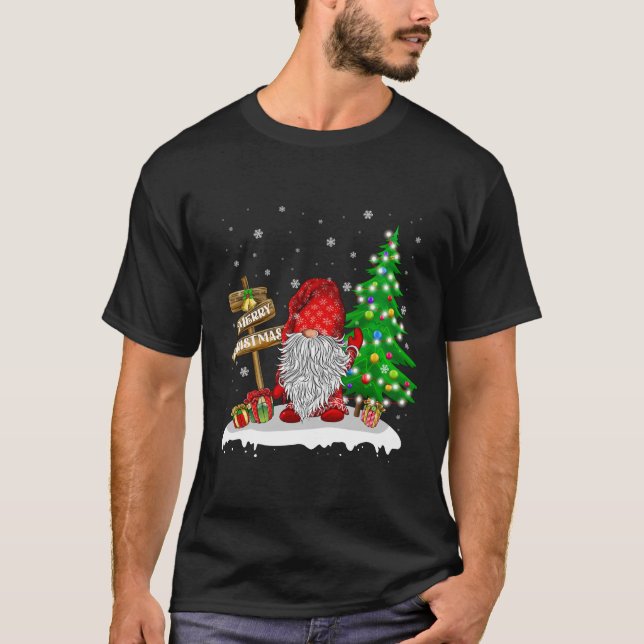 Camiseta Feliz Natal da família Gnomo (Frente)