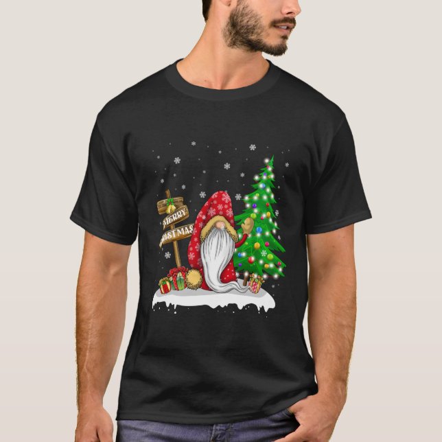 Camiseta Feliz Natal da família Gnomo (Frente)