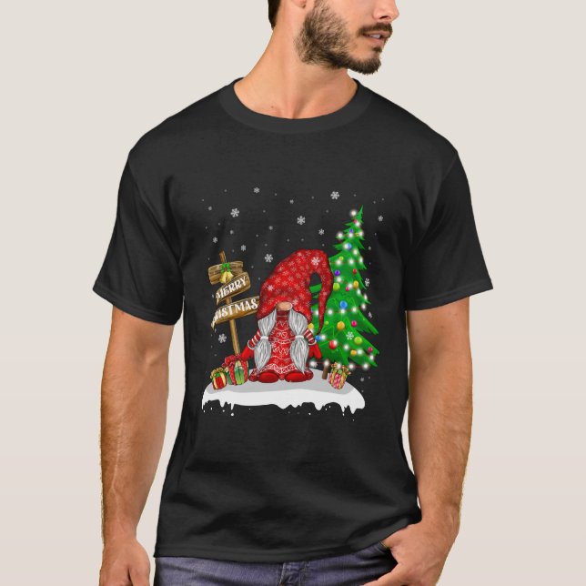 Camiseta Feliz Natal da família Gnomo (Frente)