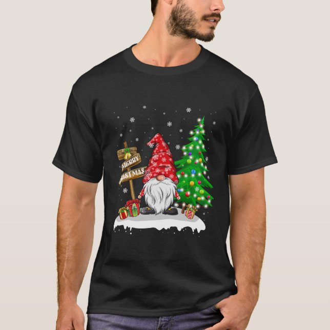 Camiseta Feliz Natal da família Gnomo (Frente)