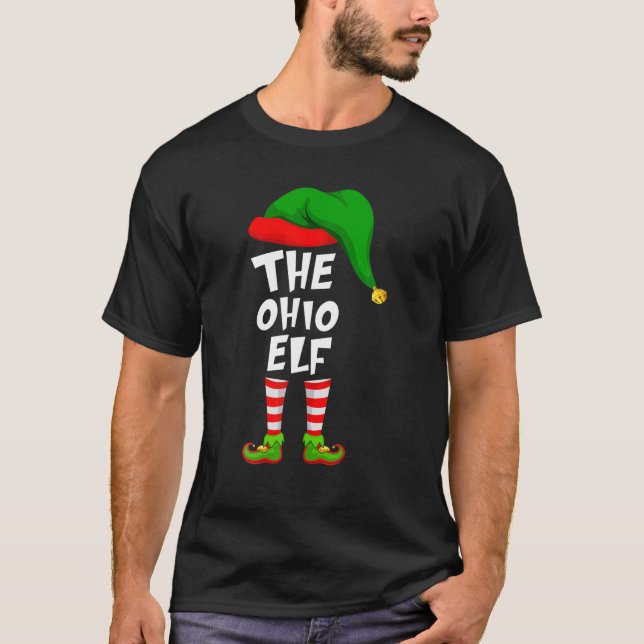 Camiseta Feliz Natal Da Família, O Elf De Ohio (Frente)