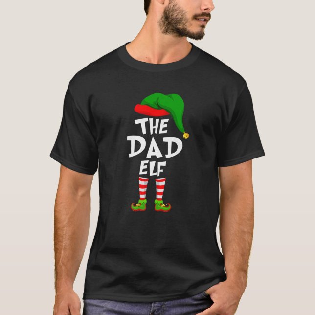 Camiseta Feliz Natal Da Família, O Pai Elf (Frente)