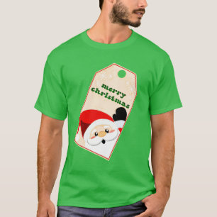 Camiseta Feliz Natal da Tag de Presente do Papai Noel