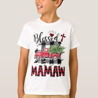 Camiseta Feliz Natal da xadrez Vermelha de Mamaw