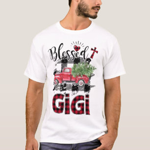 Camiseta Feliz Natal da xadrez Vermelha Gigi