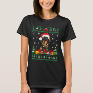 Camiseta Feliz Natal Dachshund Dog Ugly Sweater Papais noei
