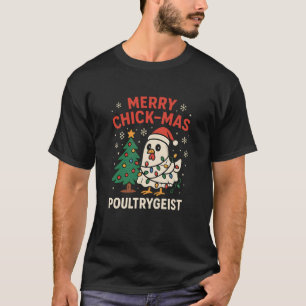 Camiseta Feliz Natal das Galinhas Espiritualidade Engraçada