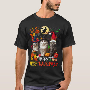 Camiseta Feliz Natal de Ação de Graças de Halloween HalloOb