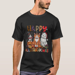 Camiseta Feliz Natal de Ação de Graças de Halloween HalloOb