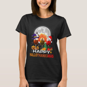 Camiseta Feliz Natal de Ação de Graças de Halloween HalloOb
