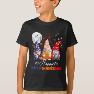 Camiseta Feliz Natal de Ação de Graças de Halloween HalloOb