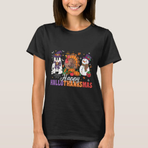 Camiseta Feliz Natal de Ação de Graças de Halloween HalloOb