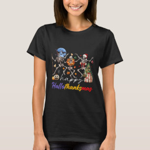 Camiseta Feliz Natal de Ação de Graças de Halloween HalloOb