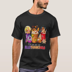 Camiseta Feliz Natal de Ação de Graças de Halloween HalloOb