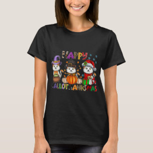 Camiseta Feliz Natal de Ação de Graças de Halloween HalloOb