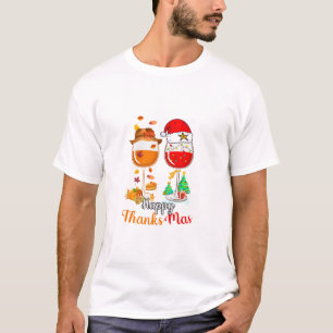 Camiseta Feliz Natal de Ação de Graças de Natal Long S