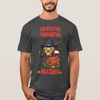 Camiseta Feliz Natal de Ação de Graças Grateful Thankfu