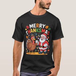 Camiseta Feliz Natal de Ação de Graças Peru Papai Noel Nata