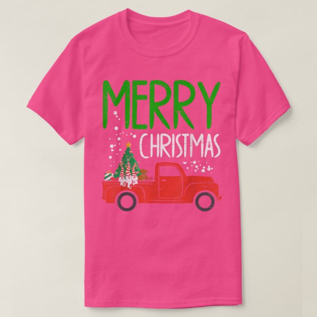 Camiseta Feliz Natal de Caminhão Feriado de Árvore de Natal (Frente do Design)